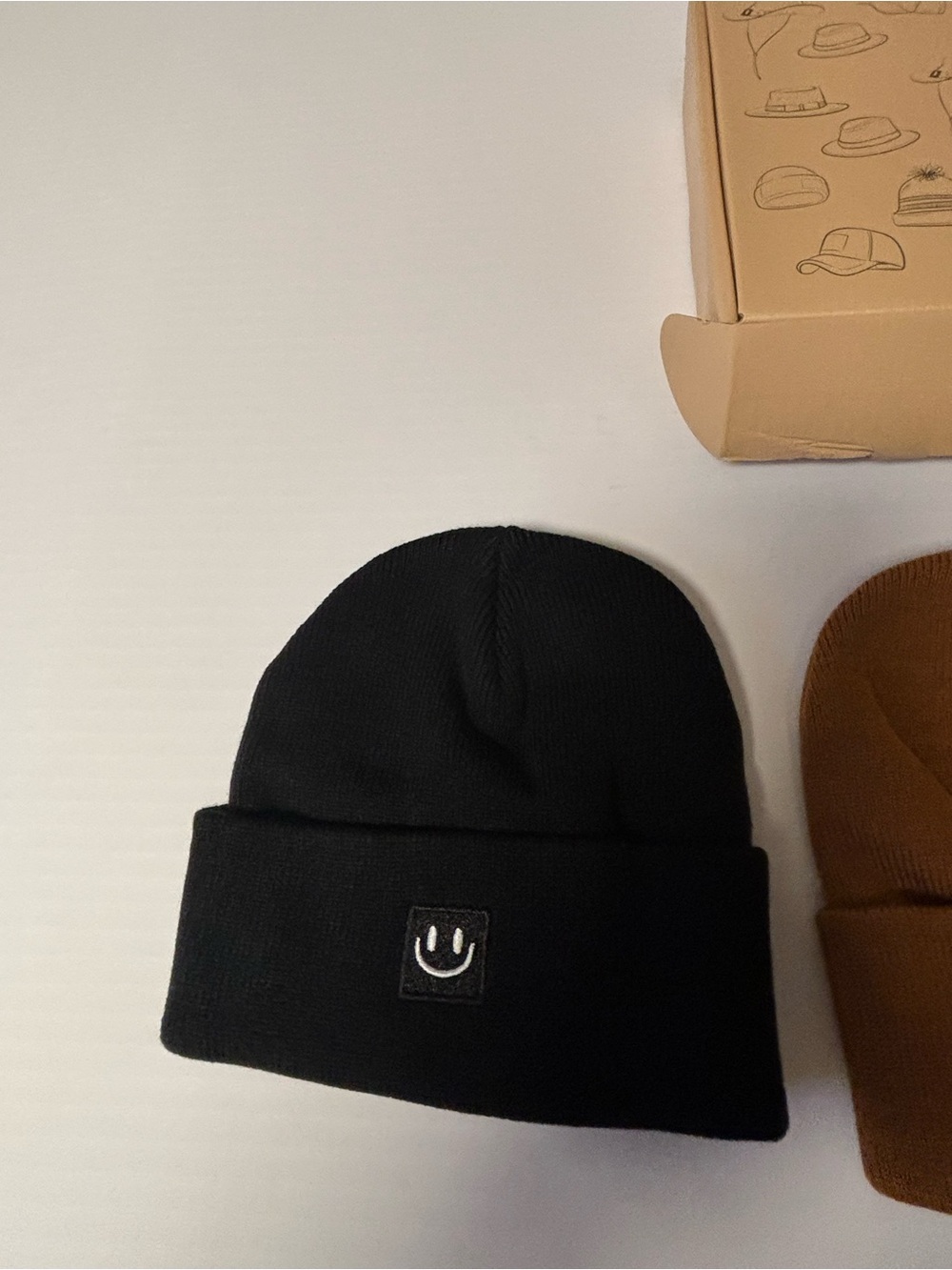 Beanie hats set of three new. Smiley face on front. - Picture 3 of 8